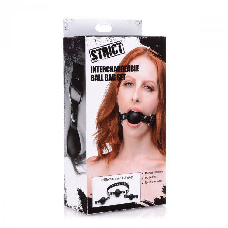 Strict Interchangeable Silicone Ball Gag Set - Adult Outlet