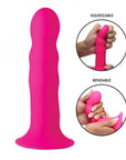 Squeezable Wavy Dildo - Pink - Adult Outlet