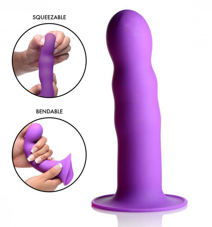 Squeezable Wavy Dildo - Purple - Adult Outlet