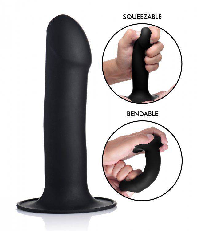 Squeezable Phallic Dildo - Black - Adult Outlet