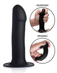 Squeezable Phallic Dildo - Black - Adult Outlet