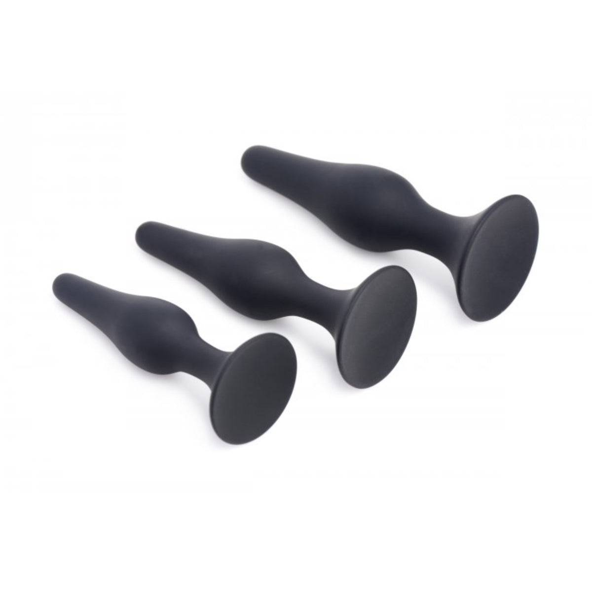 Master Series Triple Spire Tapered Silicone Anal Trainer Set Black - Adult Outlet