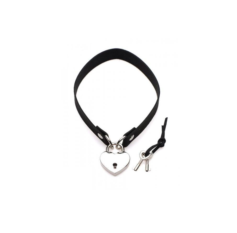 Master Series Lock It Heart Lock And Key Choker - Adult Outlet