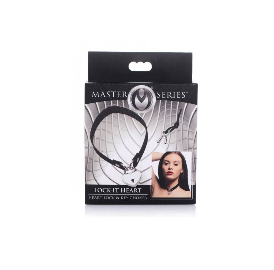 Master Series Lock It Heart Lock And Key Choker - Adult Outlet