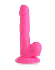 Pop Peckers Dildo With Balls Pink (6.5”) - Adult Outlet