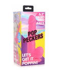 Pop Peckers Dildo With Balls Pink (6.5”) - Adult Outlet