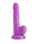 Pop Peckers Dildo With Balls Purple (6.5”) - Adult Outlet