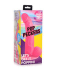 Pop Peckers Dildo With Balls Pink (7.5”) - Adult Outlet