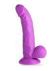 Pop Peckers Dildo With Balls Purple (7.5”) - Adult Outlet