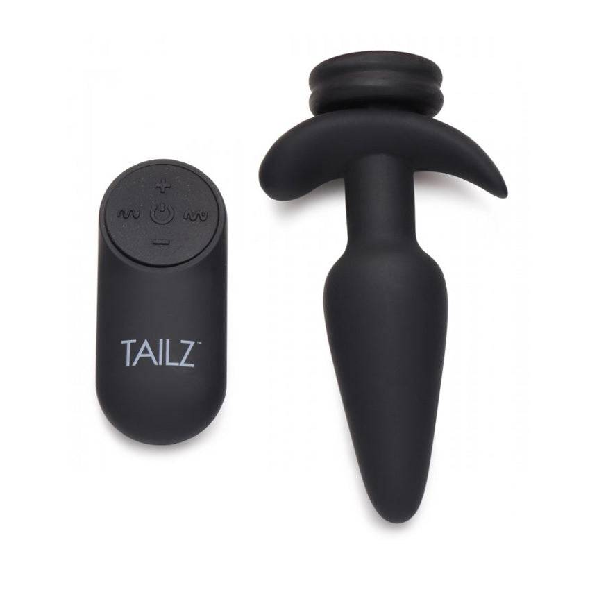 Tailz Interchangeable 10X Vibrating Small Silicone Anal Plug With Remote - Adult Outlet