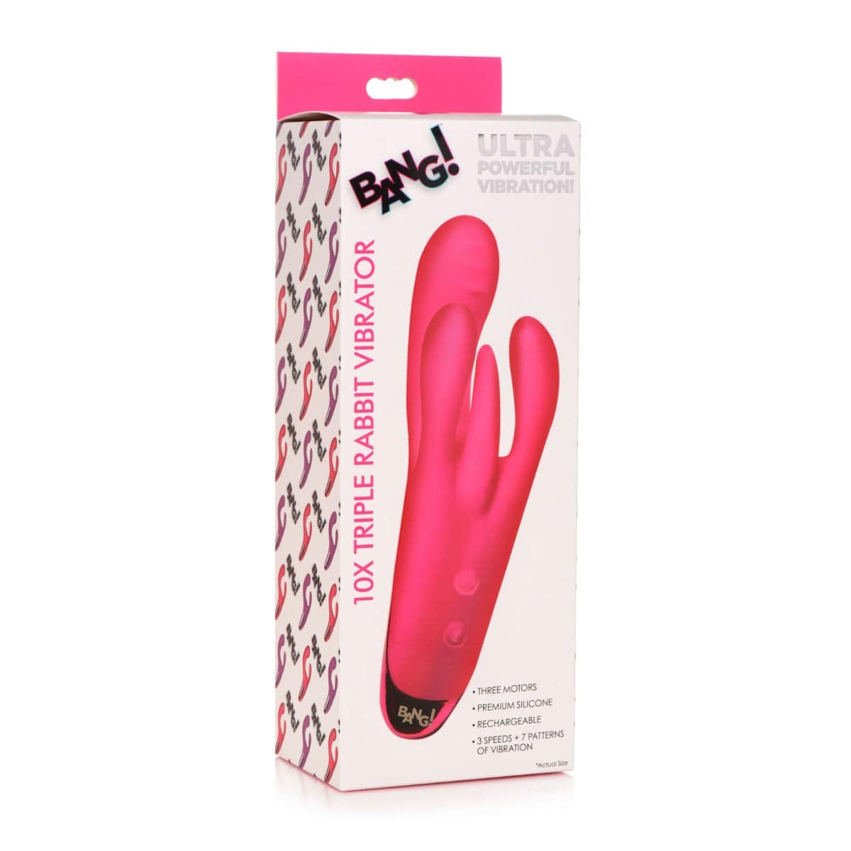 Bang Triple Rabbit Vibrator Pink - Adult Outlet