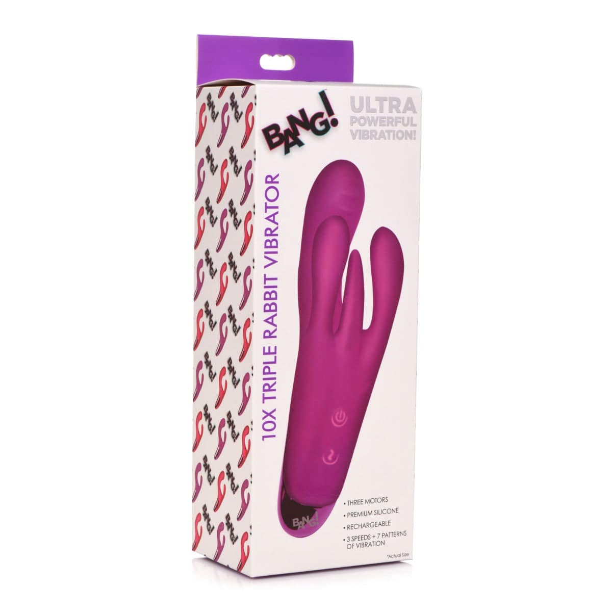 Bang Triple Rabbit Vibrator Purple - Adult Outlet