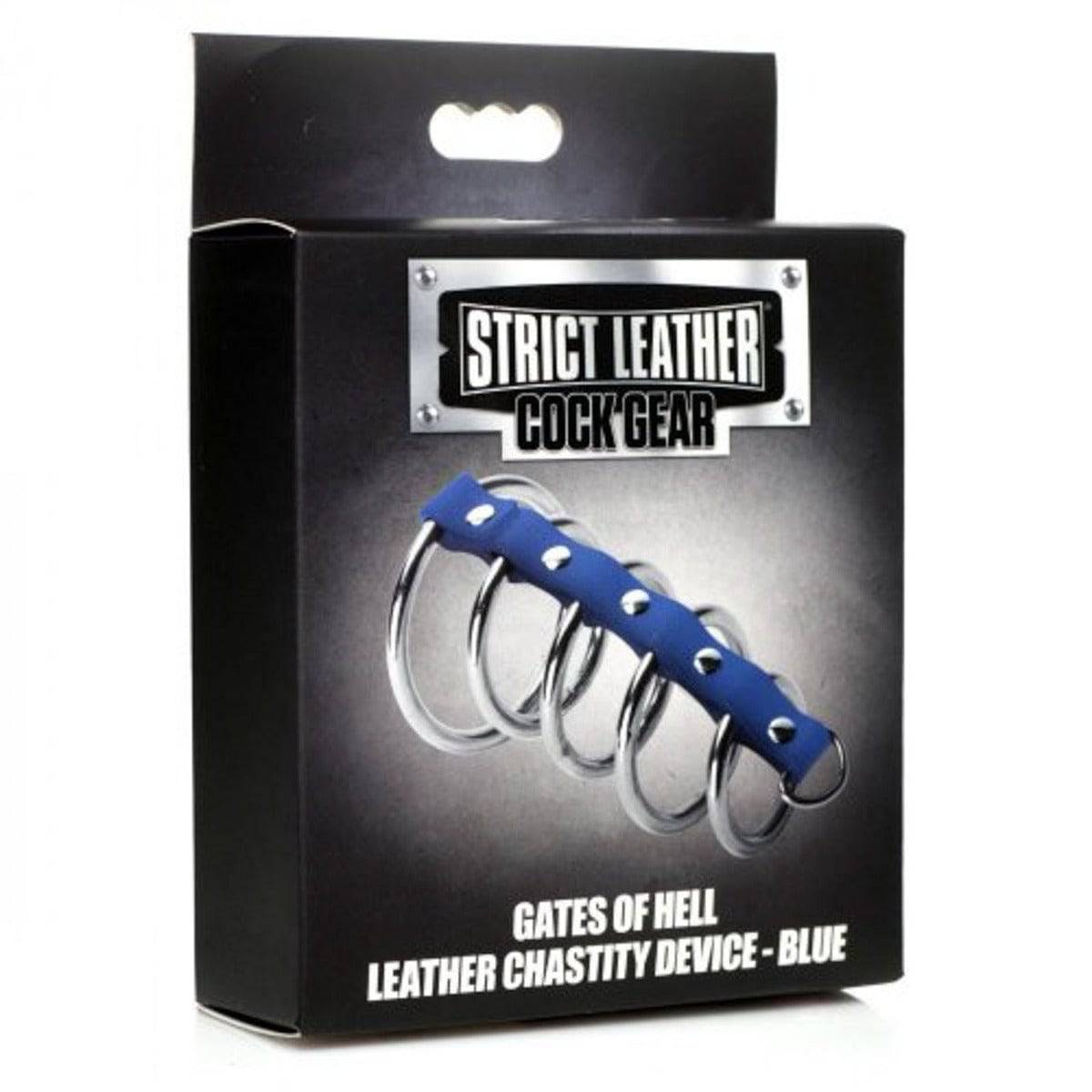 Strict Leather Cock Gear Leather And Steel Gates Of Hell Blue - Adult Outlet