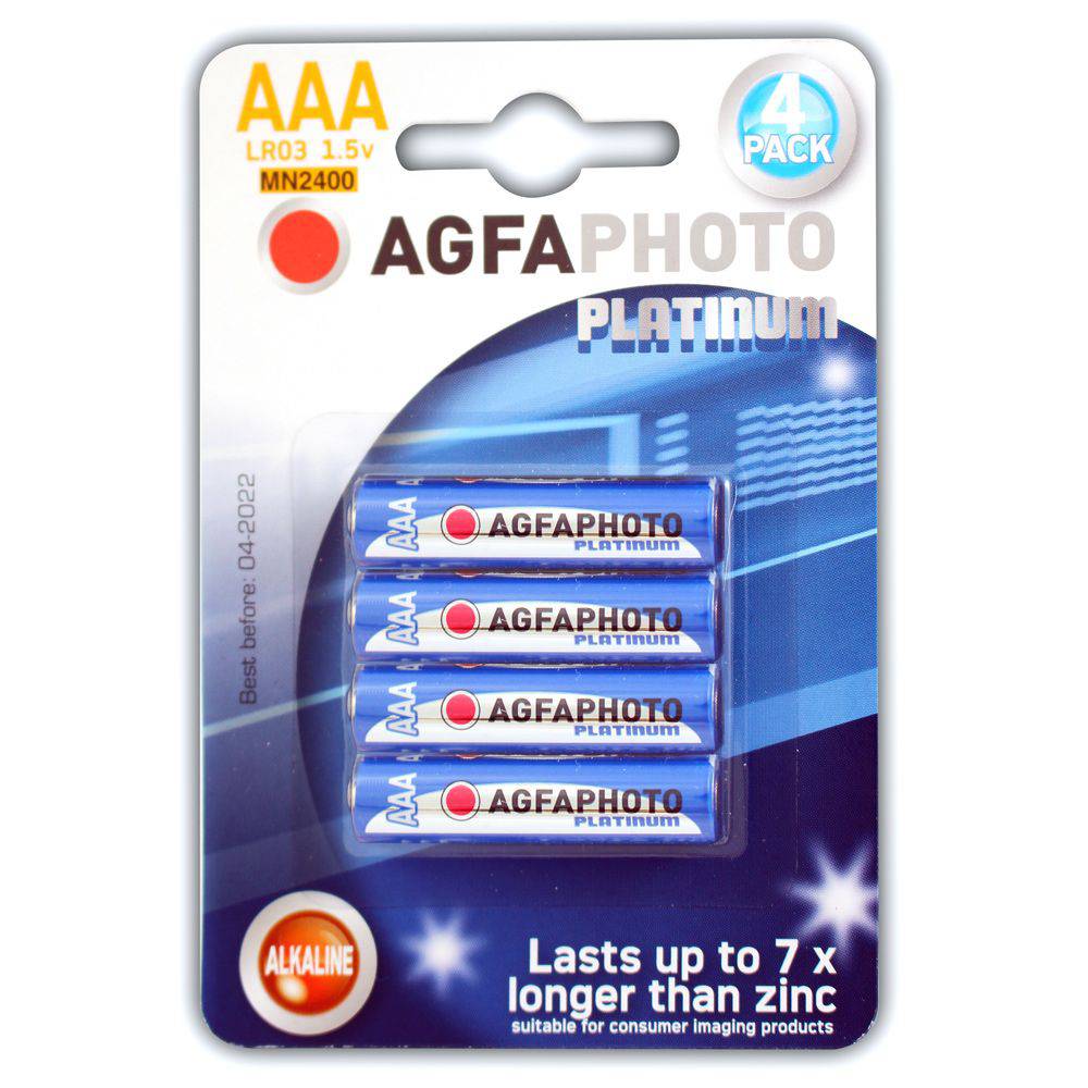 Agfa Agfa Alkaline Aaa 4 Batteries Per Card Blue - Adult Outlet