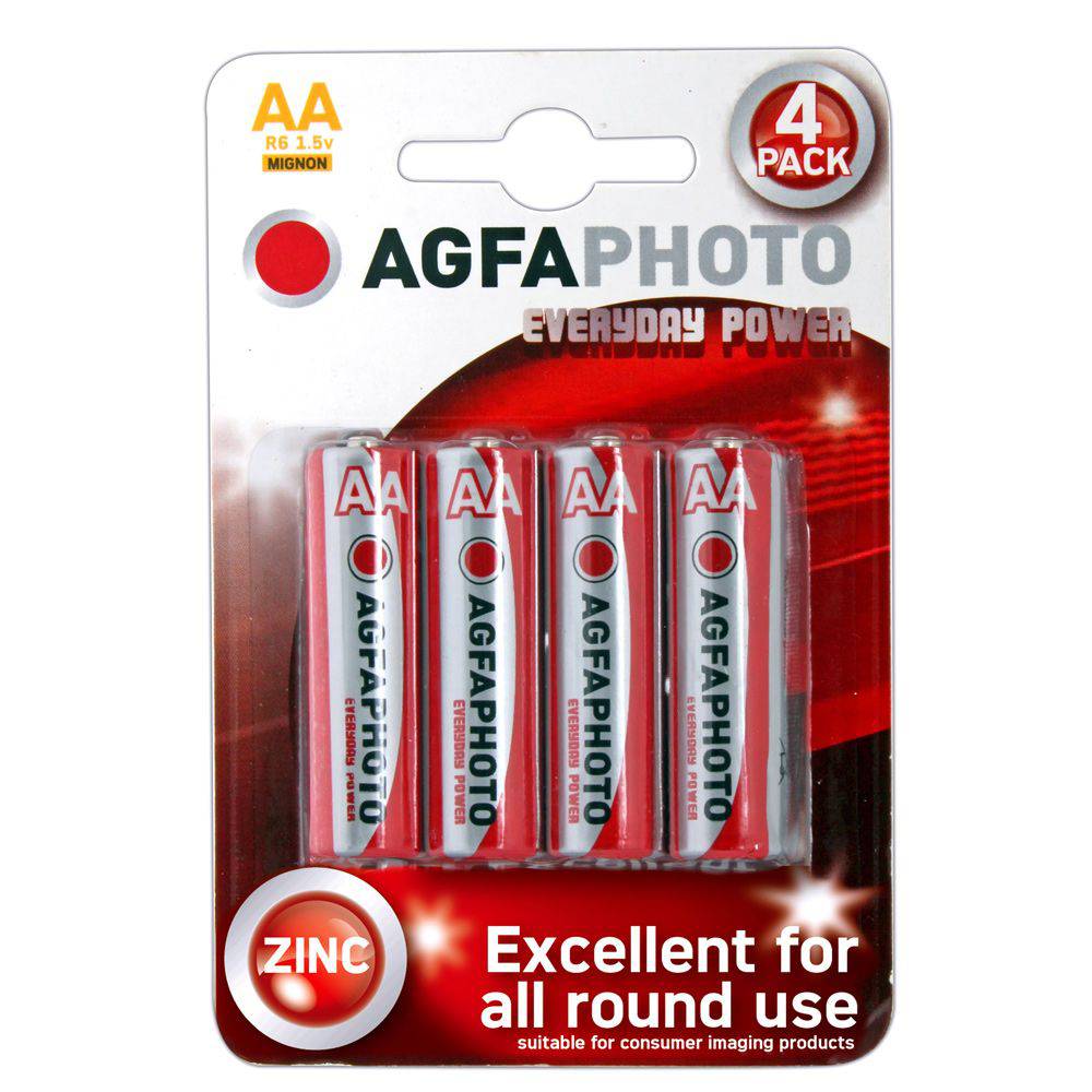 Agfa Agfa Aa Batteries 4 Batteries Per Card Red/White - Adult Outlet