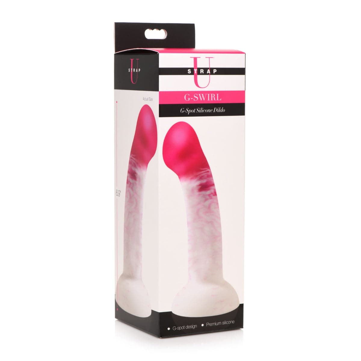 Strap U G-Swirl G-Spot Silicone Dildo - Pink - Adult Outlet