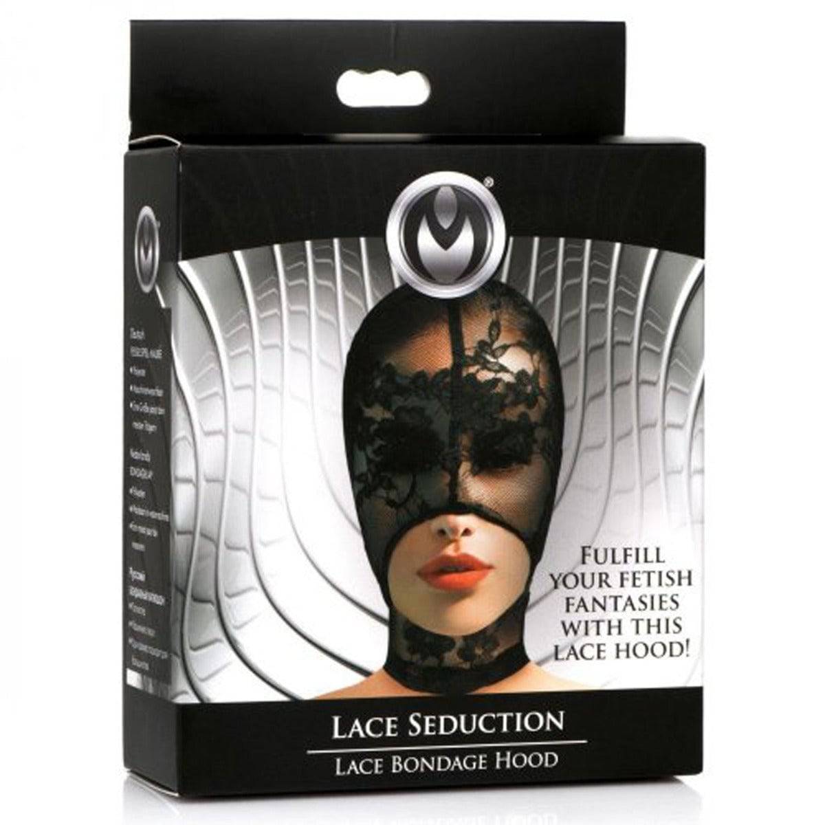 Master Series Lace Seduction Black Lace Bondage Hood - Adult Outlet