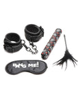 Bang Bondage Kit With XL Bullet Cuffs Tickler & Blindfold Black - Adult Outlet