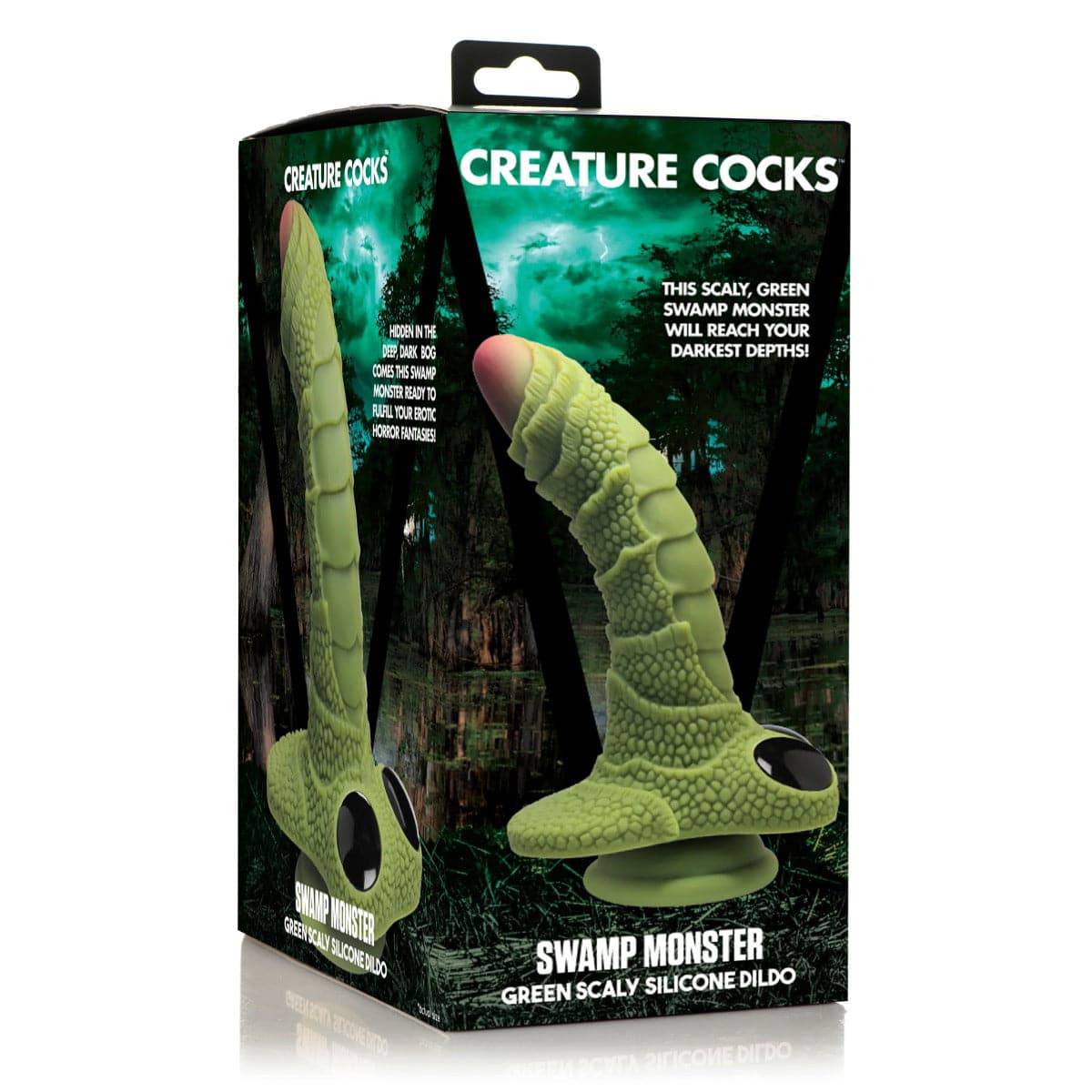 Creature Cocks Swamp Monster Scaly Silicone Dildo Green - Adult Outlet