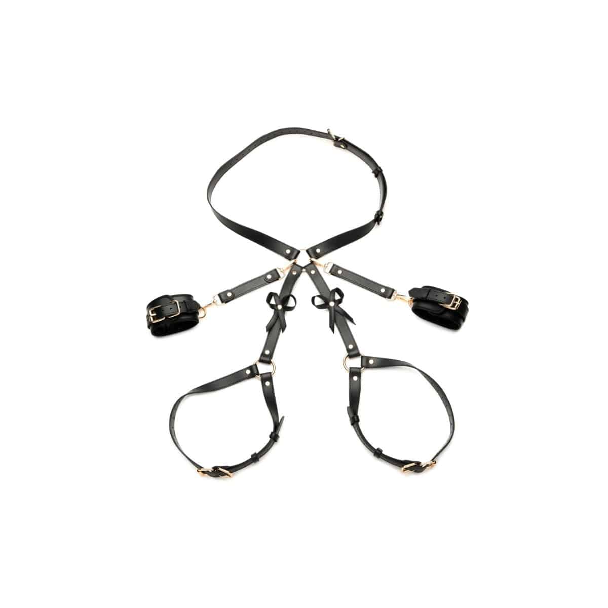 Strict Black Bondage Harness W/Bows XL/2XL - Adult Outlet