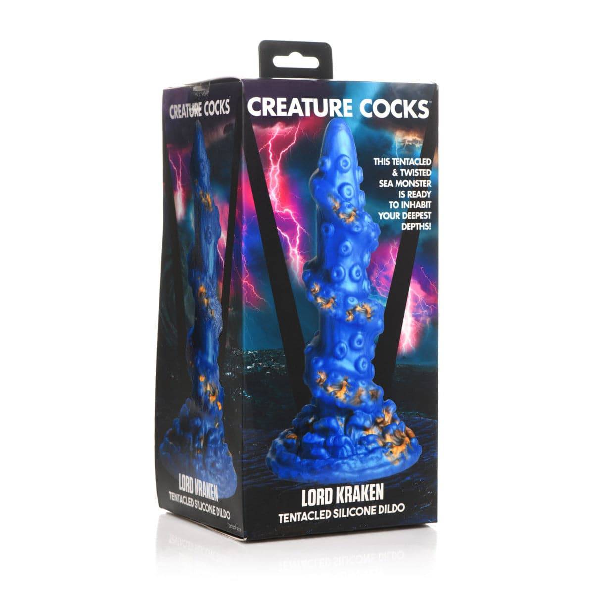 Creature Cocks Kraken Tentacled Silicone Dildo Blue Gold - Adult Outlet