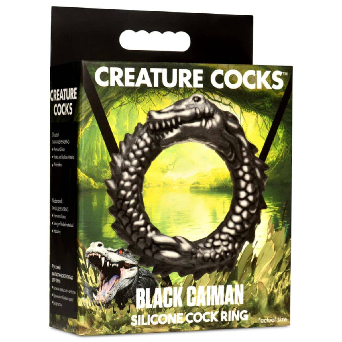 Creature Cocks Black Caiman Silicone Cock Ring - Adult Outlet