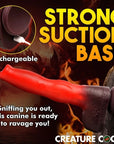 Creature Cocks Ramming Hound Thrusting & Vibrating Silicone Dildo Red/Black