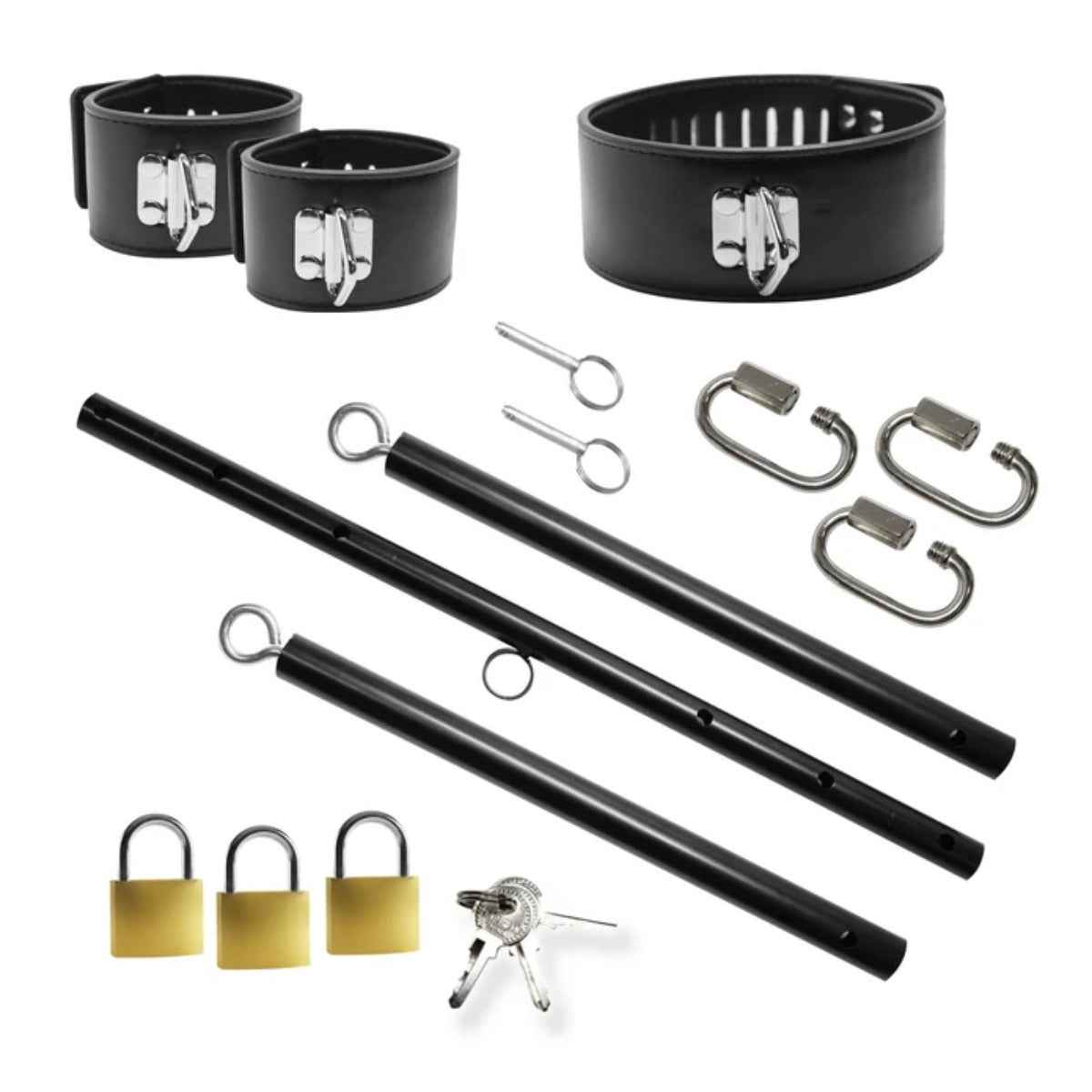 Master Series Dominion Bar Spreader Bar With Collar &amp; Restraints