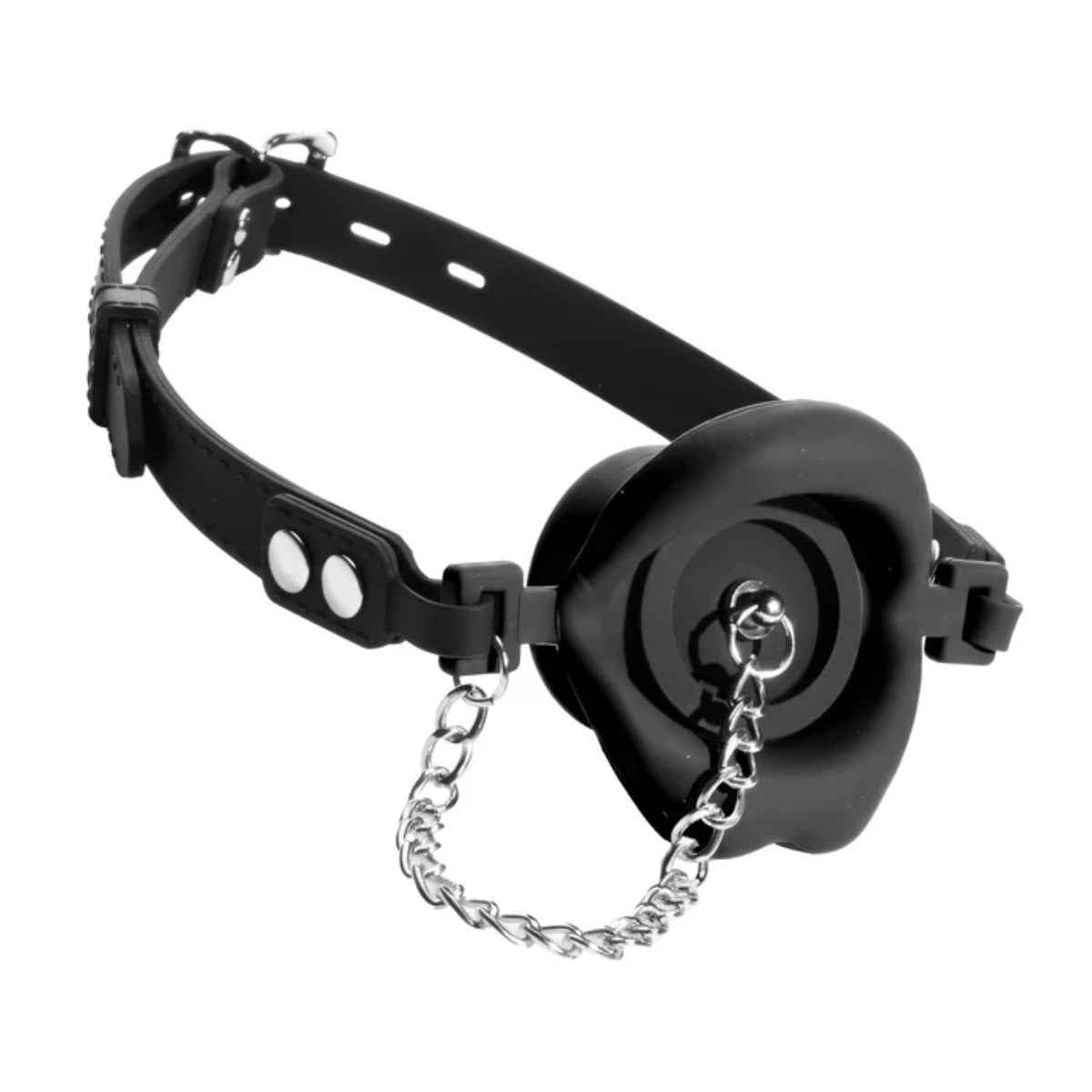 Master Series Plugged Silicone Feeding Gag Black