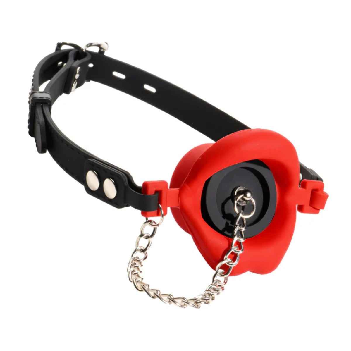 Master Series Plugged Silicone Feeding Gag Red