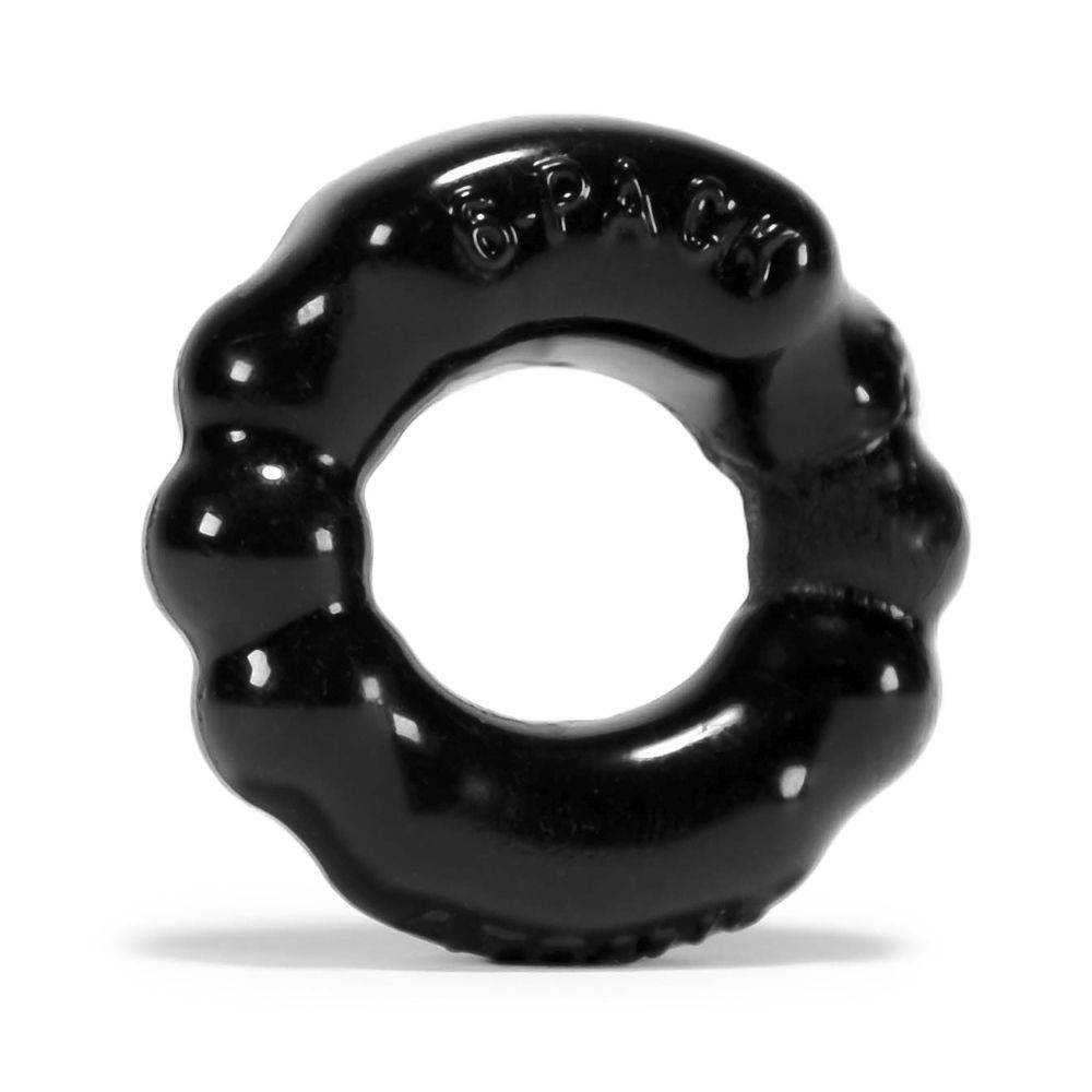 Oxballs 6 Pack Cock Ring Black - Adult Outlet