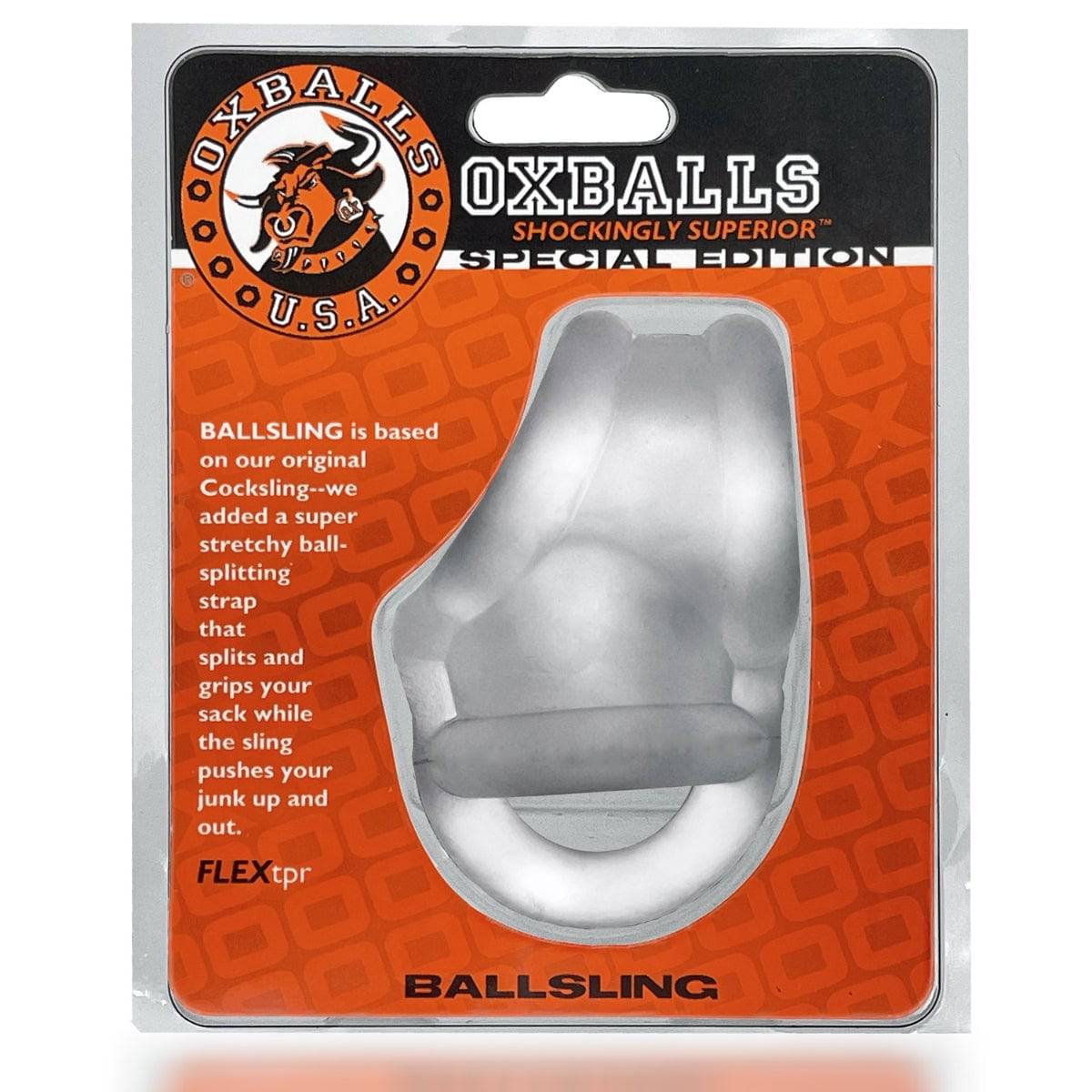 Oxballs Ballsling Ball-Split-Sling Clear Ice - Adult Outlet