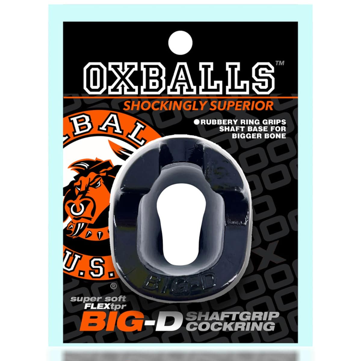 Oxballs Big-D Shaft Grip Cockring Black - Adult Outlet