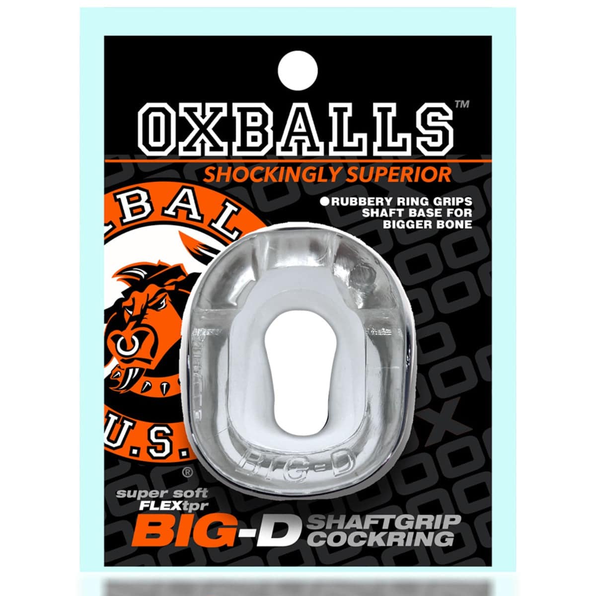 Oxballs Big-D Shaft Grip Cockring Clear - Adult Outlet