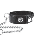 Blue Line Snap Cock Ring With Leash - Adult Outlet