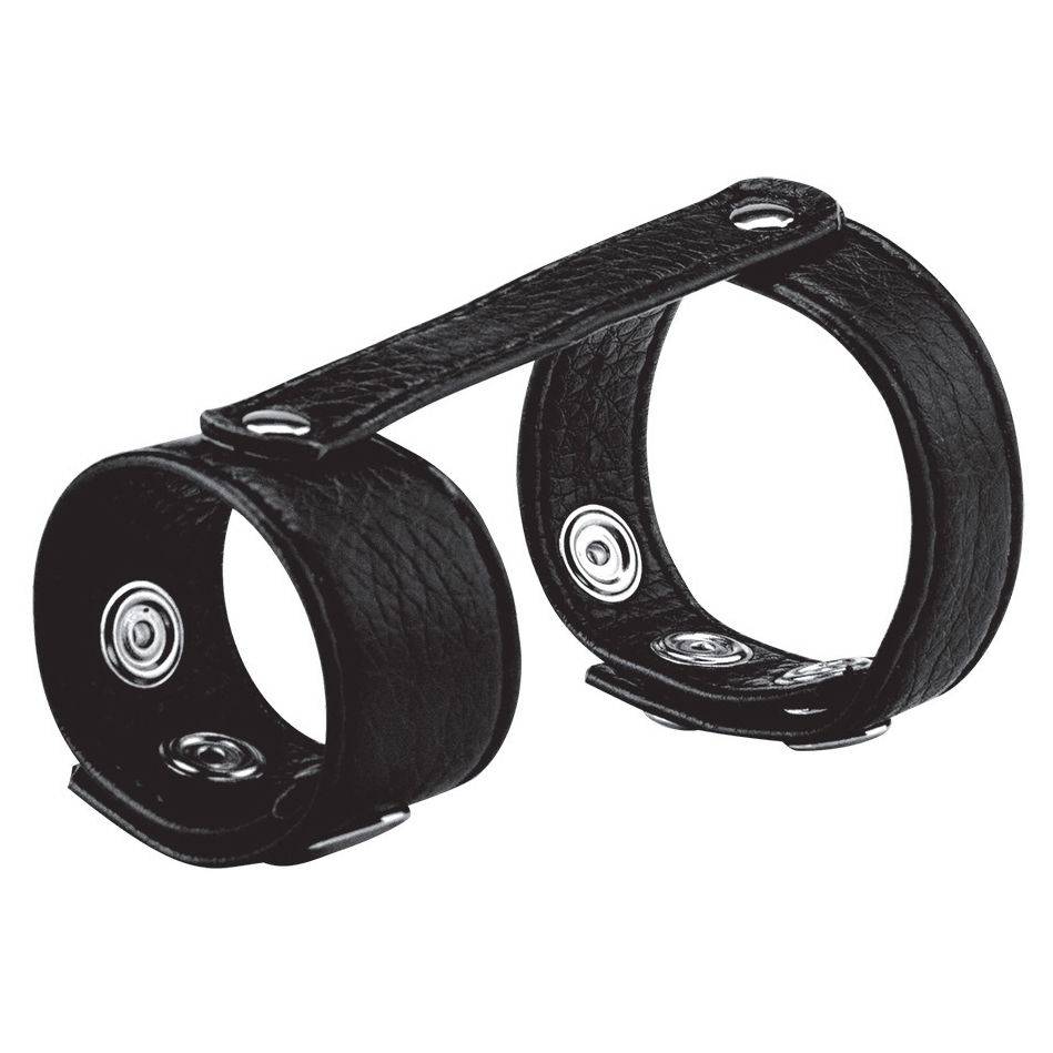 Blue Line Duo Snap Cock And Ball Ring Black - Adult Outlet