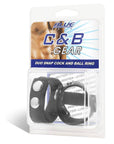 Blue Line Duo Snap Cock And Ball Ring Black - Adult Outlet