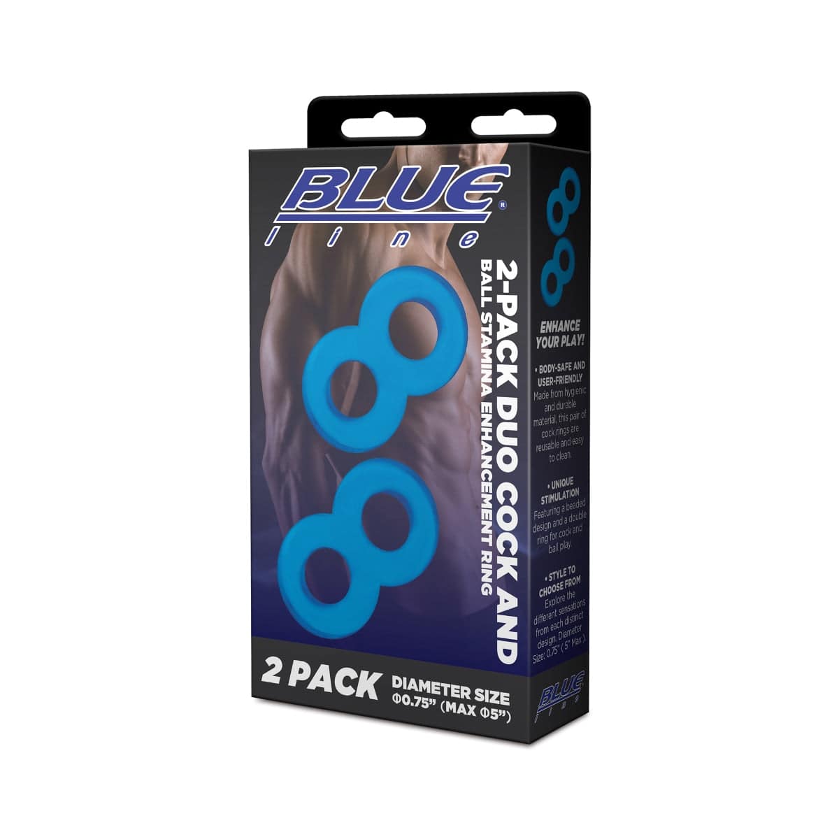 Blue Line 2 Pack Duo Cock And Ball Stamina Enhancement Cock Ring - Adult Outlet