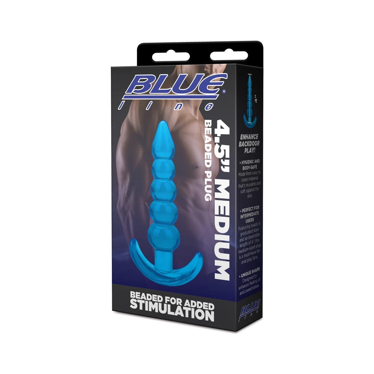 Blue Line 4.5Inch Medium Beaded Anal Plug - Adult Outlet