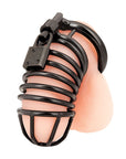 Blue Line Deluxe Chastity Cock Cage Black - Adult Outlet