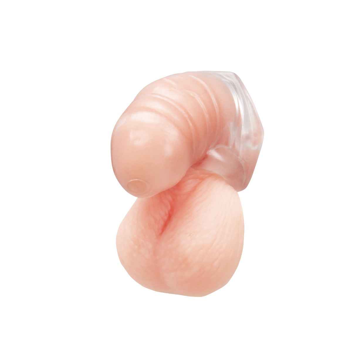 Blueline Silicone Chastity Cage With Ball Loop And Pisshole