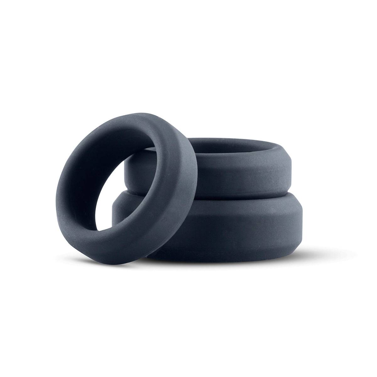 Boners 3-Piece Flat Cock Ring Kit Grey - Adult Outlet