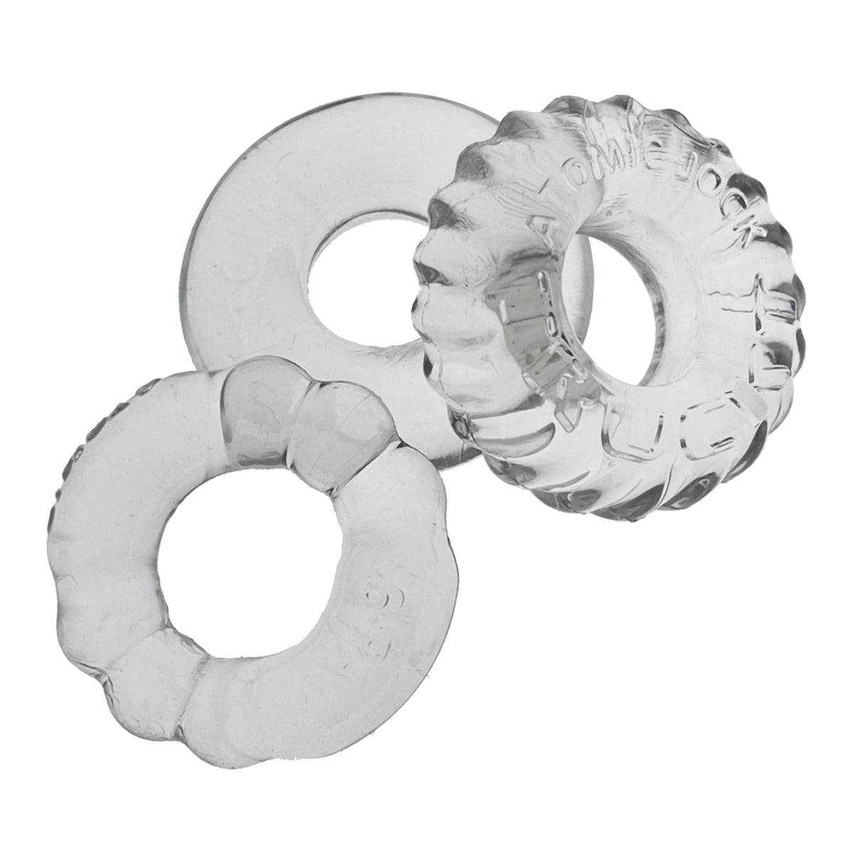 Oxballs Bonemaker 3-Pack Boner Cockring Kit Clear - Adult Outlet