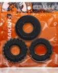 Oxballs Bonemaker 3-Pack Boner Cockring Kit Black - Adult Outlet