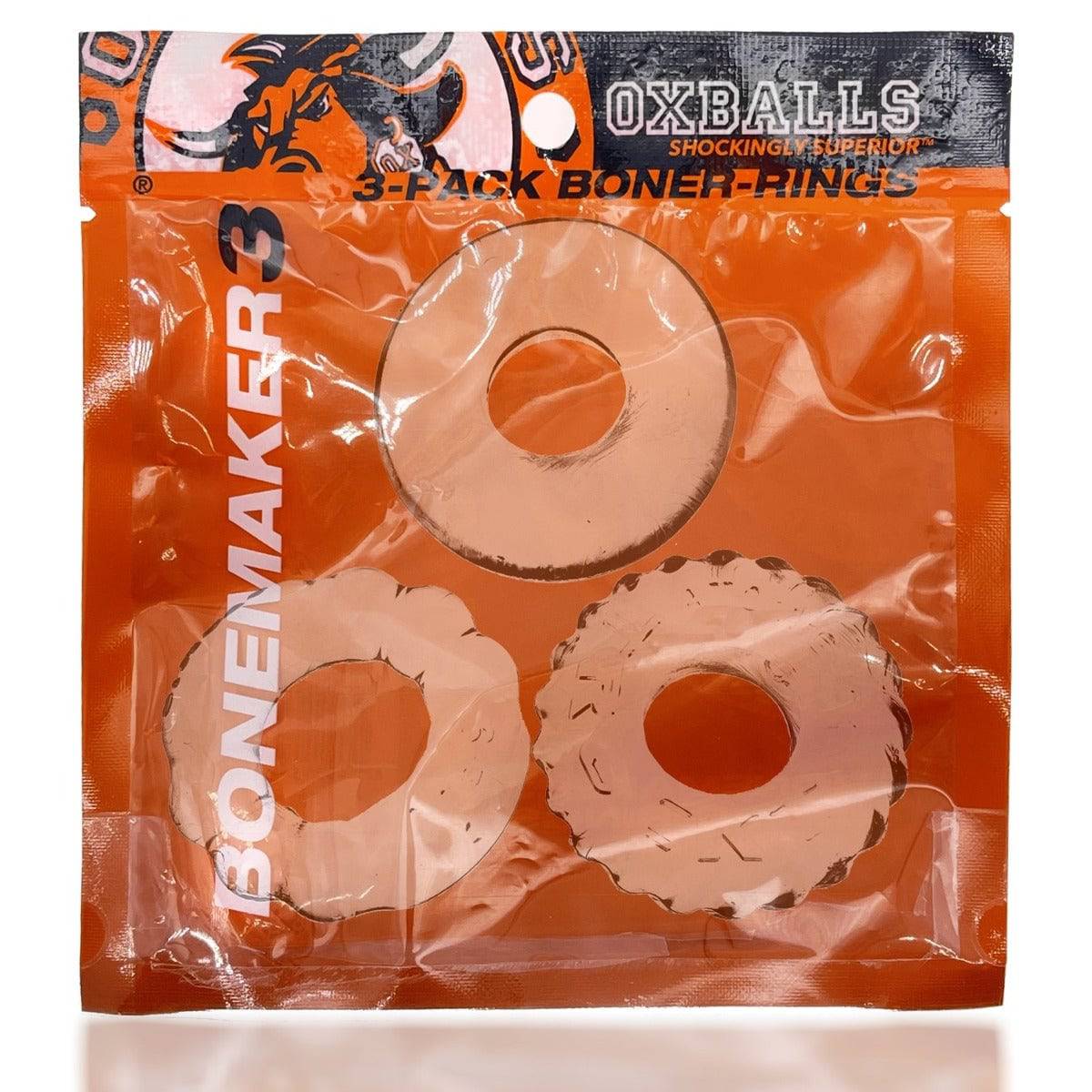 Oxballs Bonemaker 3-Pack Boner Cockring Kit Clear - Adult Outlet