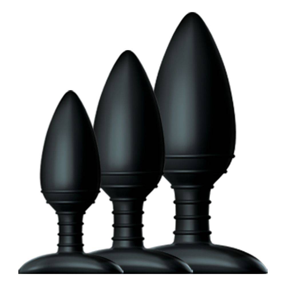 Nexus Butt Plug Trio Black Assorted - Adult Outlet