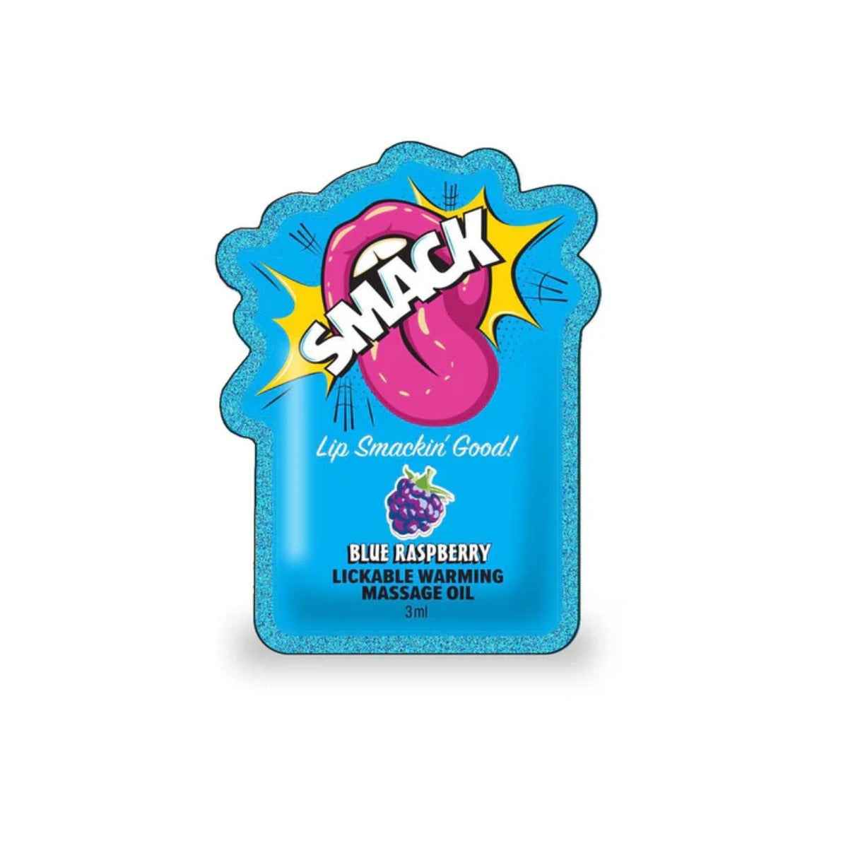 Smack Lickable Massage Oil 3ml Pouch Blue Raspberry