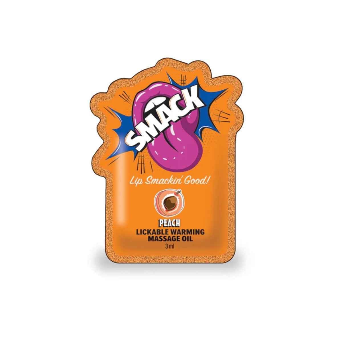 Smack Lickable Massage Oil 3ml Pouch Peach