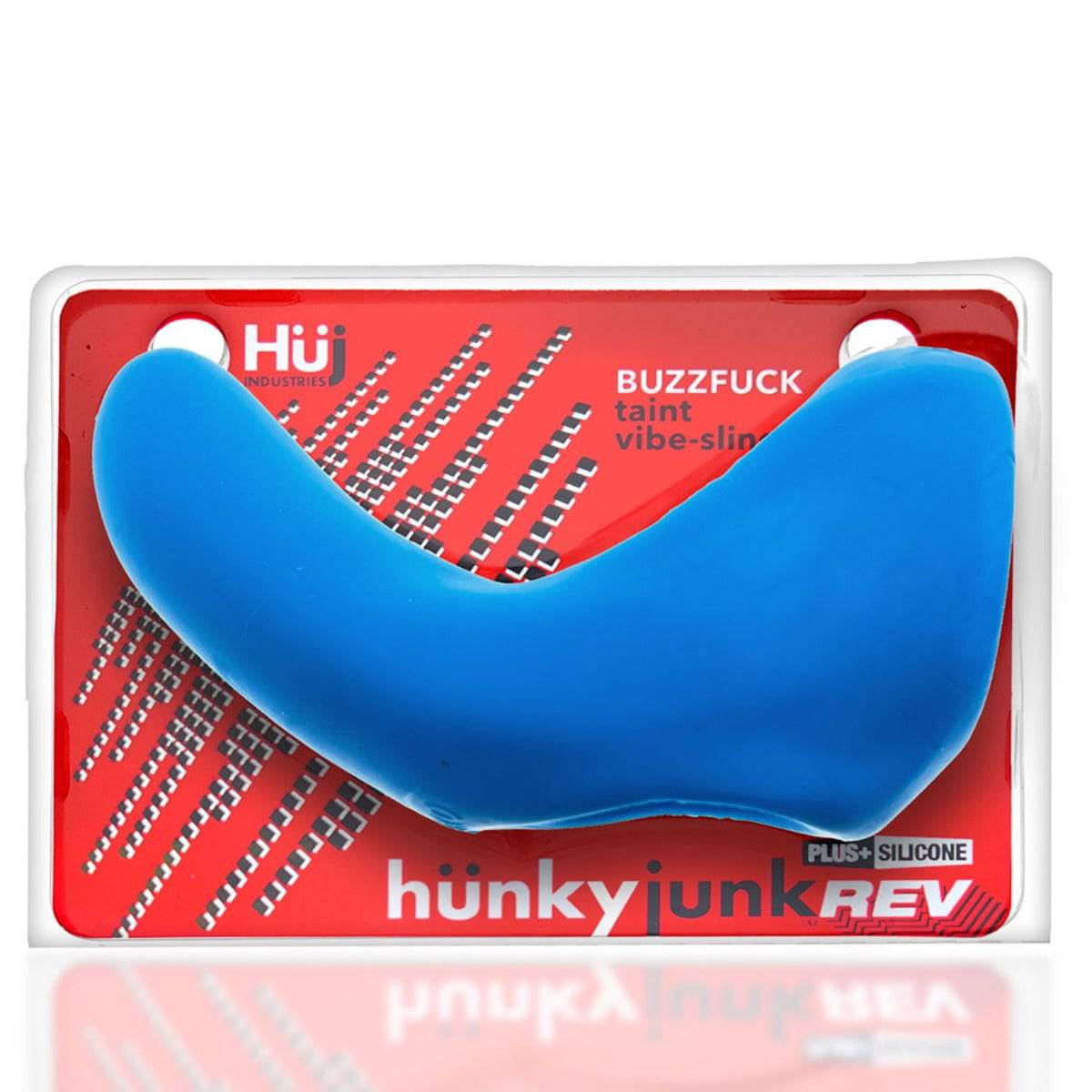 Hunkyjunk Buzzfuck Sling With Taint Vibe Vibrating Cock Sling Teal Ice - Adult Outlet