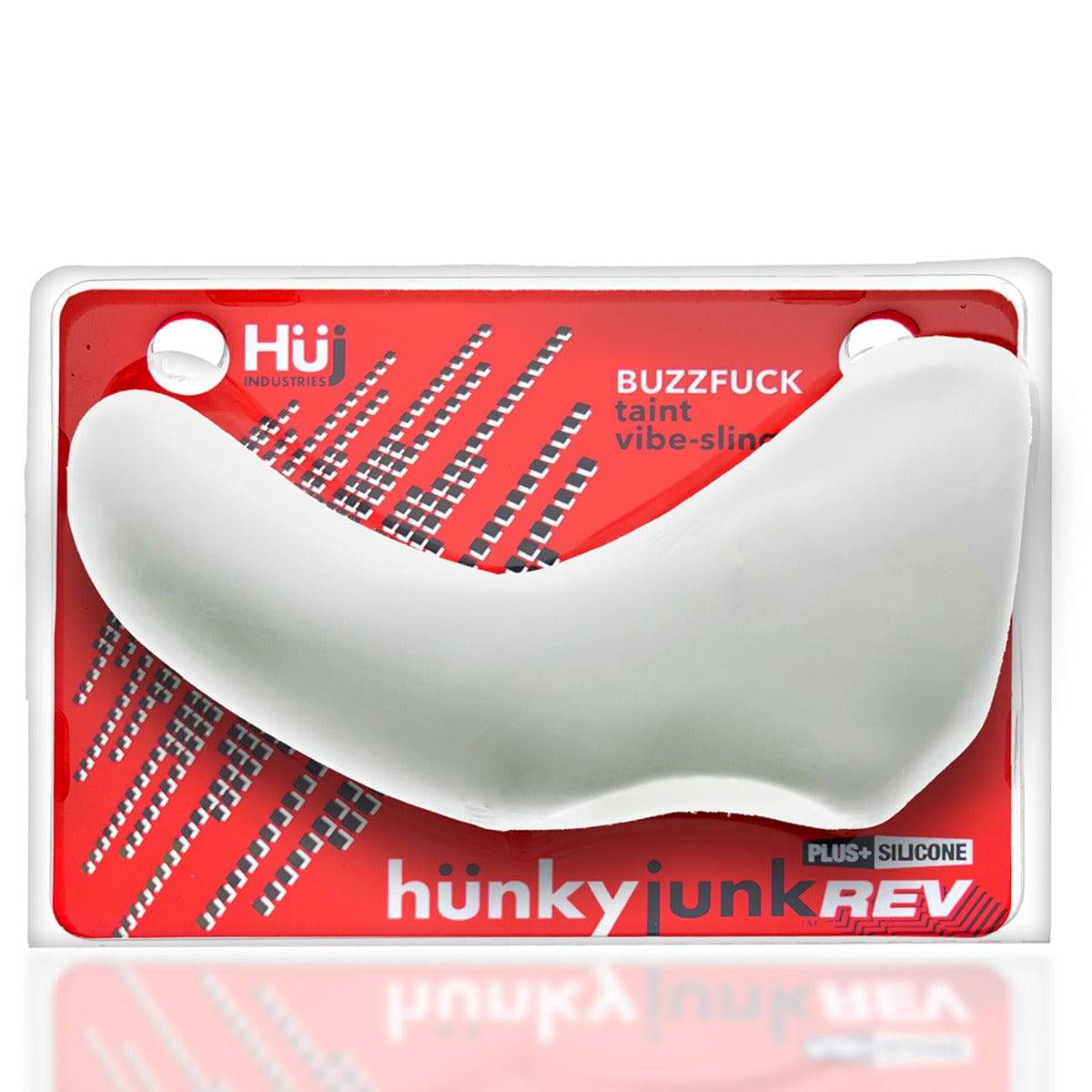 Hunkyjunk Buzzfuck Sling With Taint Vibe Vibrating Cock Sling White Ice - Adult Outlet